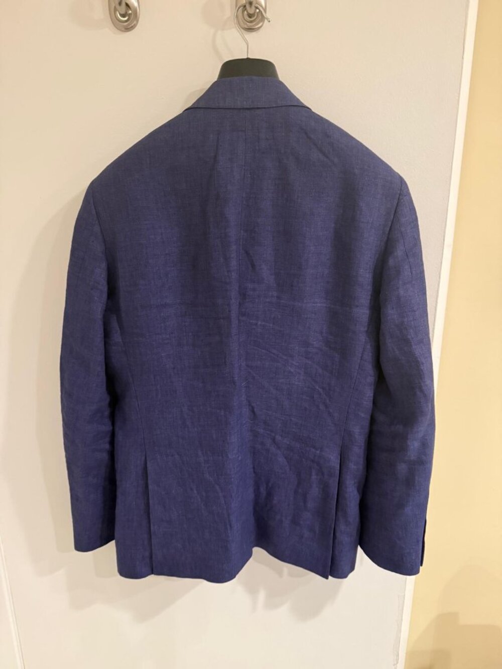 Slim Fit Linen Cotton Jacket (Cobalt Blue) - Picture 3 of 7